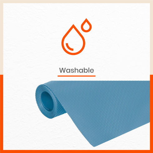 Vega Multipurpose Diamond Texture Shelf Liner | Blue (45cm X 150 cm 380 GSM Pack of 3)